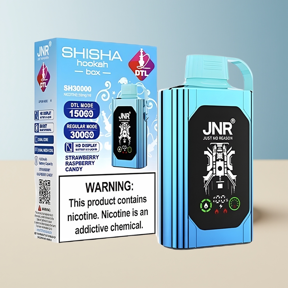 Veleprodaja Slovenija JNR Shisha Hookah Box 20500 Puffs Dual Mesh Coil  Dual Core Jagoda Malina Candy