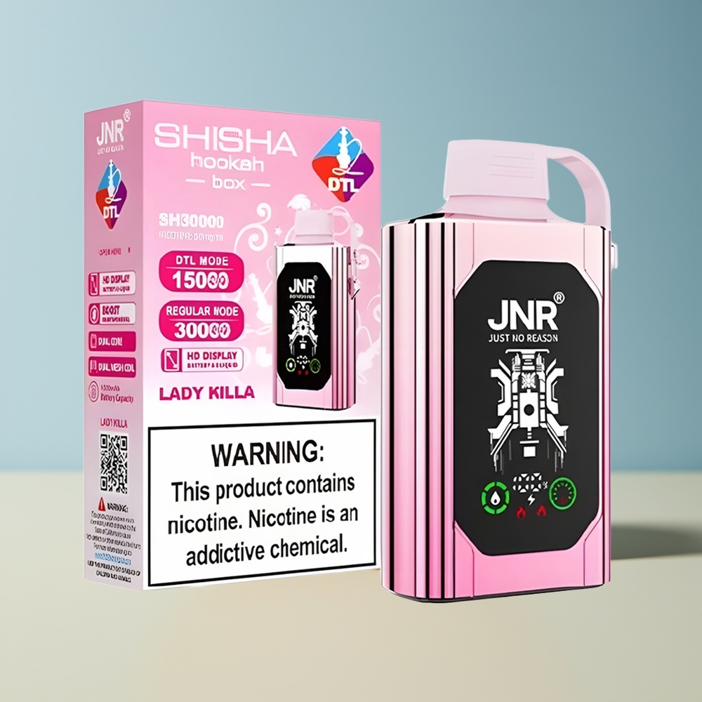 Veleprodaja Slovenija JNR Shisha Hookah Box 20500 Puffs Vape Lady Killa 25ml Dual Mesh Coil