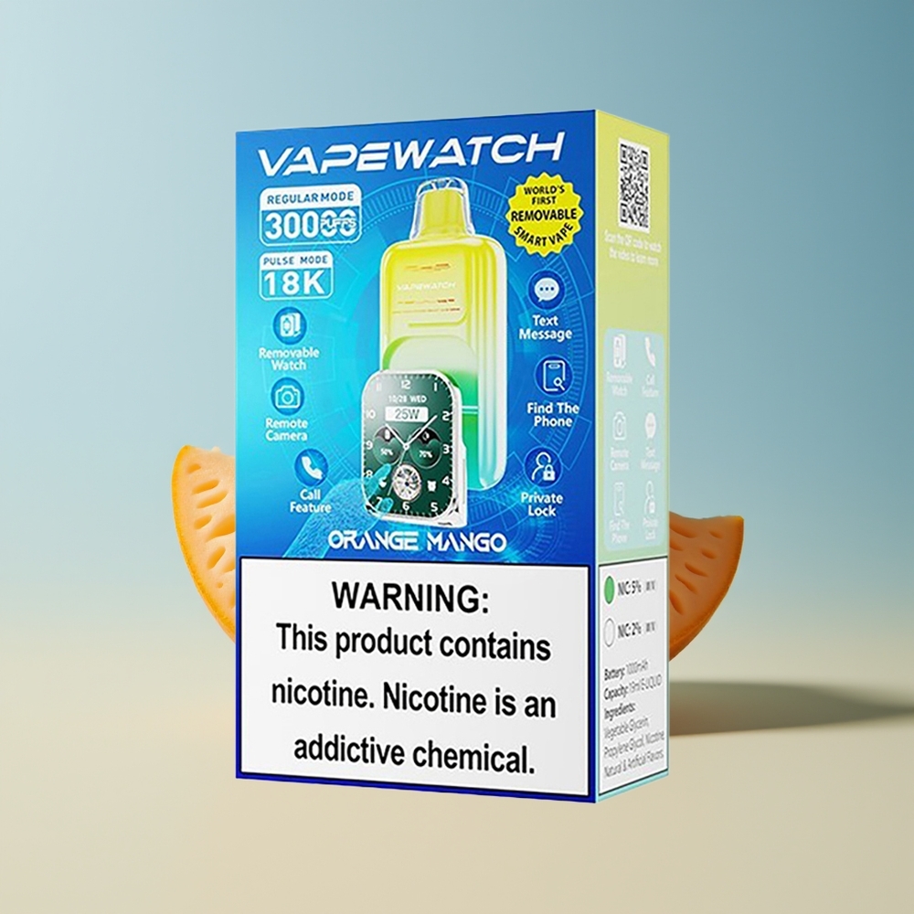 Veleprodaja Slovenija JNR VapeWatch 30000 Puff Dual Mesh Coil Pomaranča Mango Type-C Quick Charge