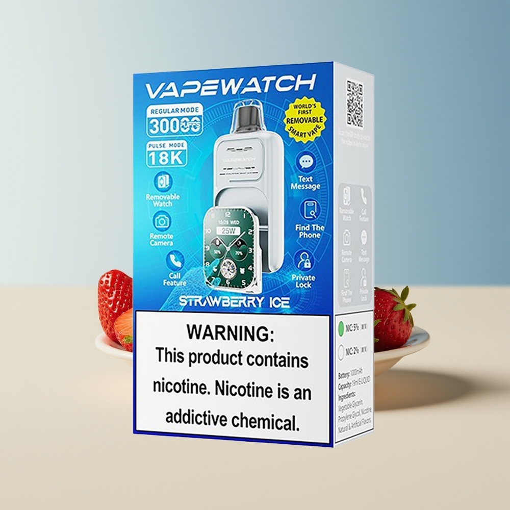 Veleprodaja Slovenija JNR VapeWatch 30000 Pufov Dual Mesh Coil Jagodni Led