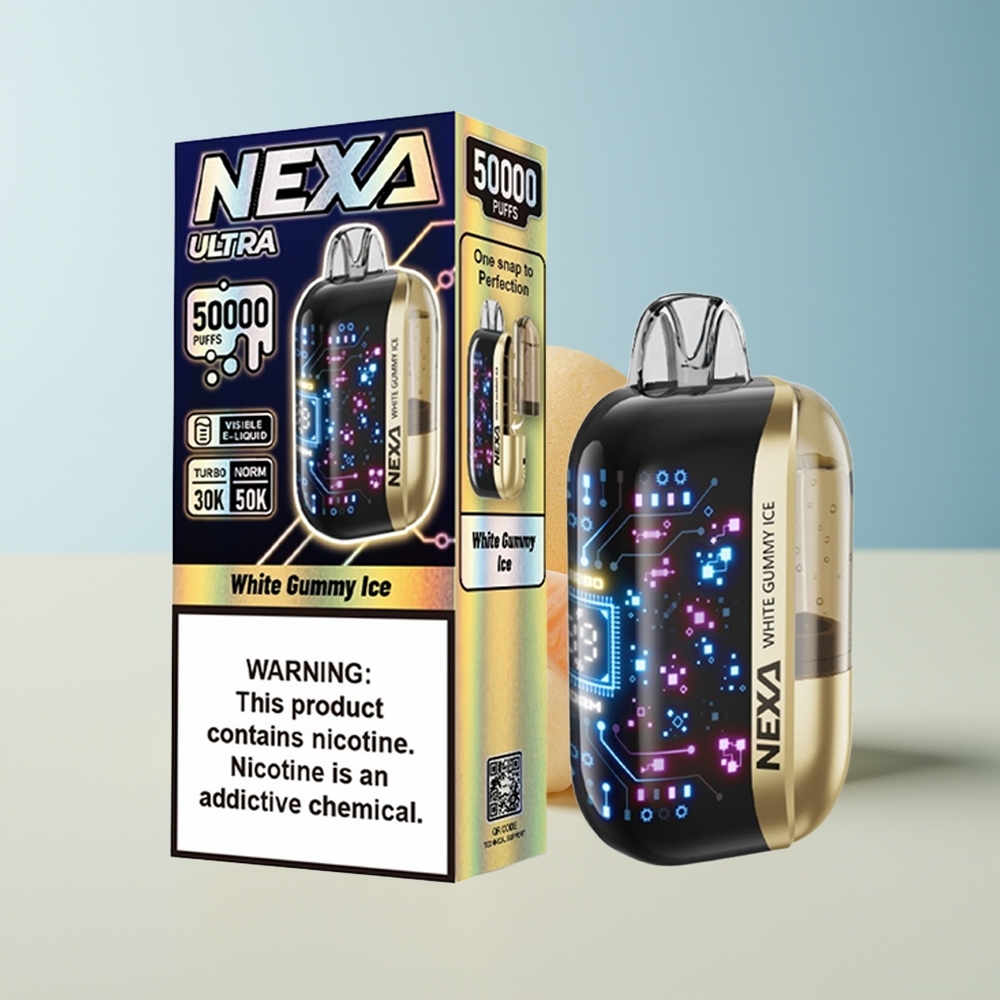Veleprodaja Slovenija NEXA Ultra 50000 Pufov Beli Gumi Led 20ml 800mah