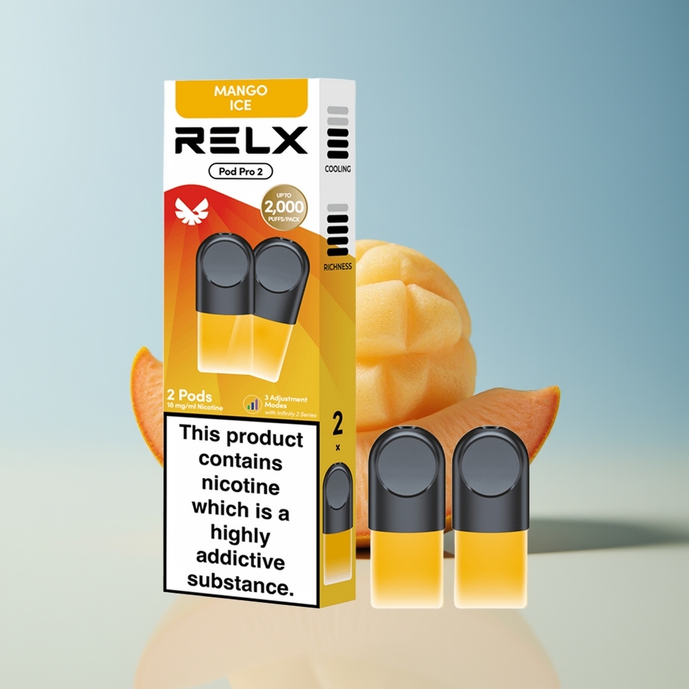 Veleprodaja Slovenija RELX Pod Pro 2 600 pufov Mango Ice 19ml 3 načini napetosti