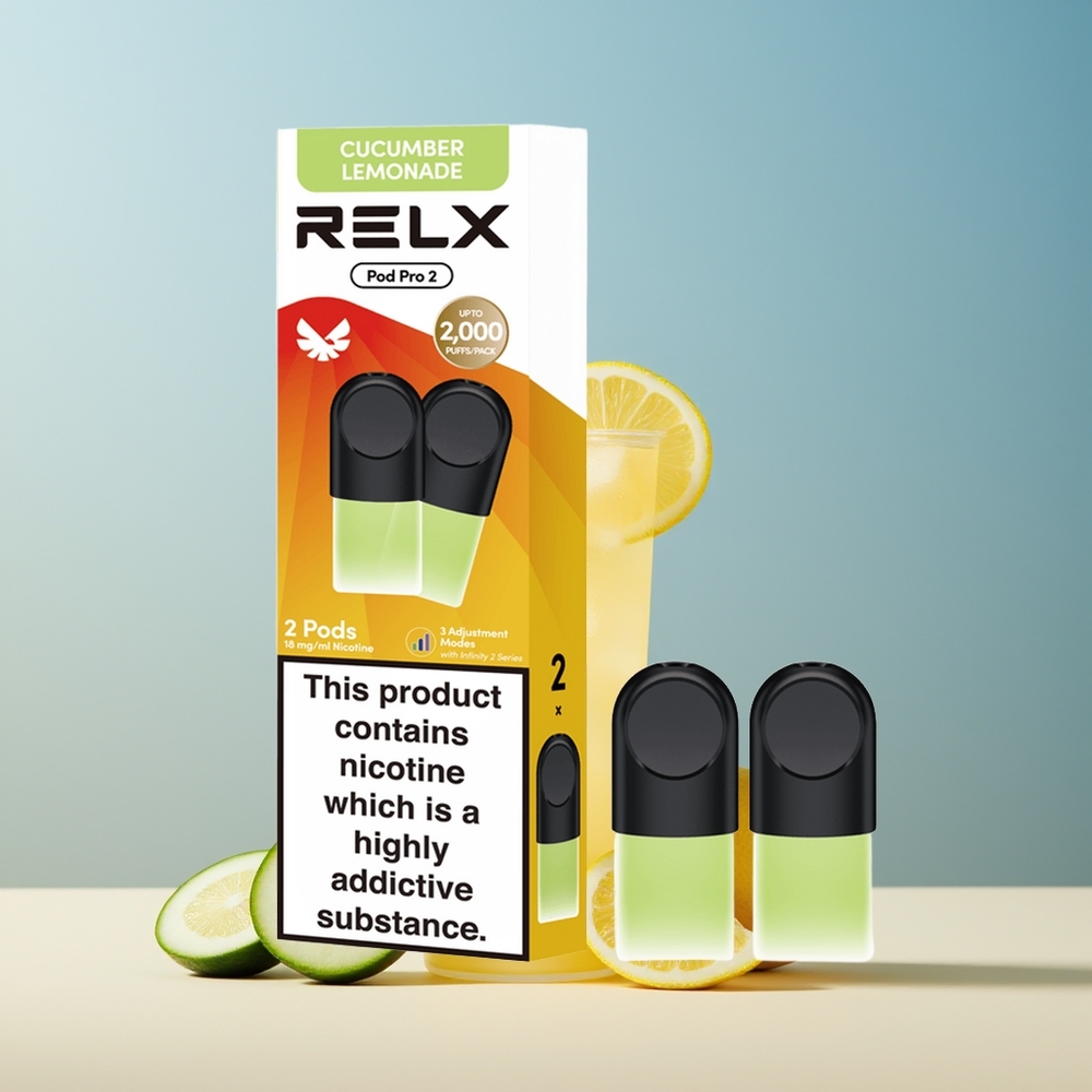 Veleprodaja Slovenija RELX Pod Pro 2 600 puš Pijača-Kumara Limonada 19ml 3 načini nastavitev napetosti