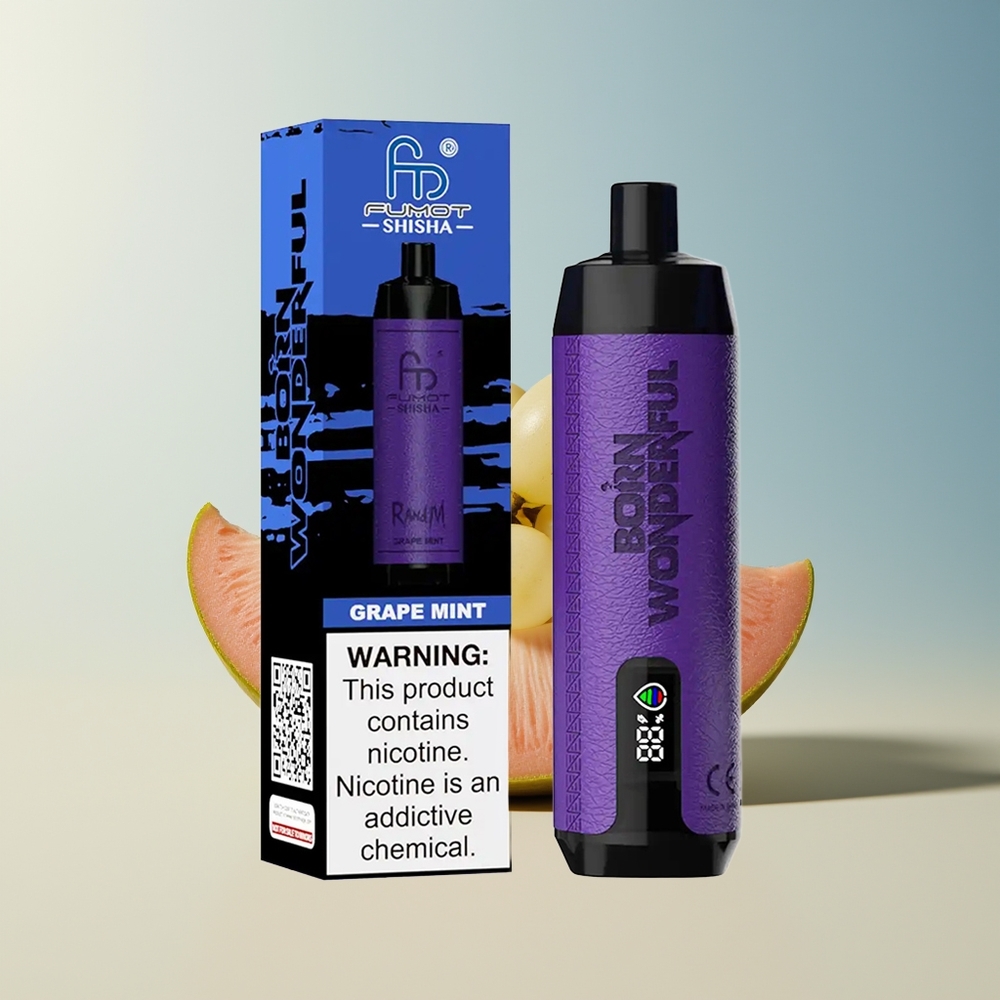 Veleprodaja Slovenija RandM Fumot Shisha 10000 Puff Vape Grozdje Meta 18ml 05 Nikotina
