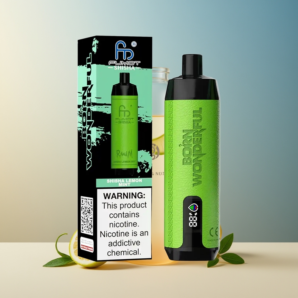 Veleprodaja Slovenija RandM Fumot Shisha 10000 Puffov E-tekočina Limonin Meta 18ml 850mAh