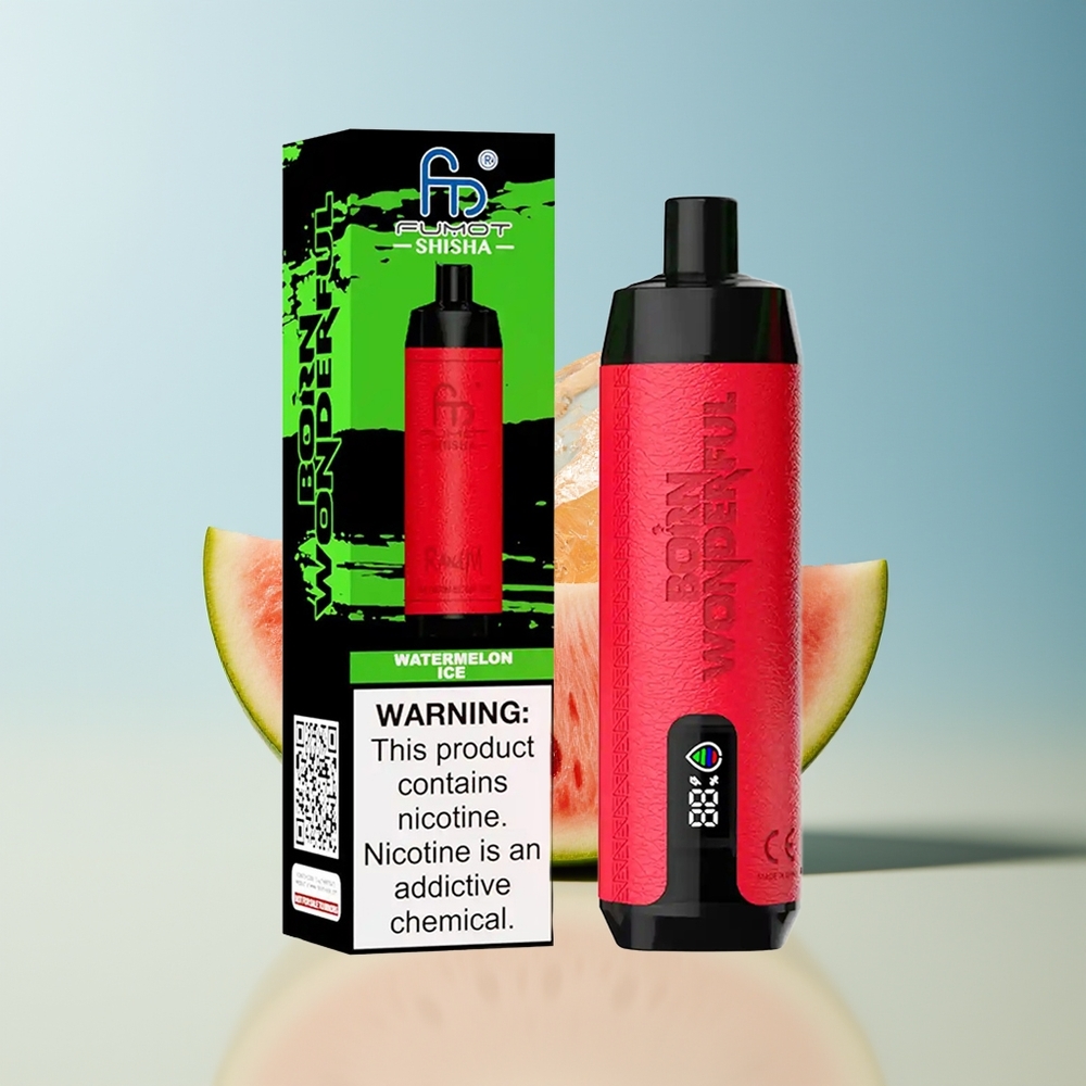 Veleprodaja Slovenija RandM Fumot Shisha 10000 Pufov Vape Lubenica Led 850 mAh Battery 06ohm Mesh Coil