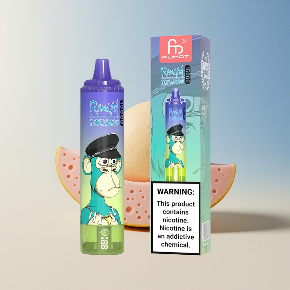 Veleprodaja Slovenija RandM Fumot Tornado 15000 Puffov Vape Borovnica Bubble Gum 25ml LCD
