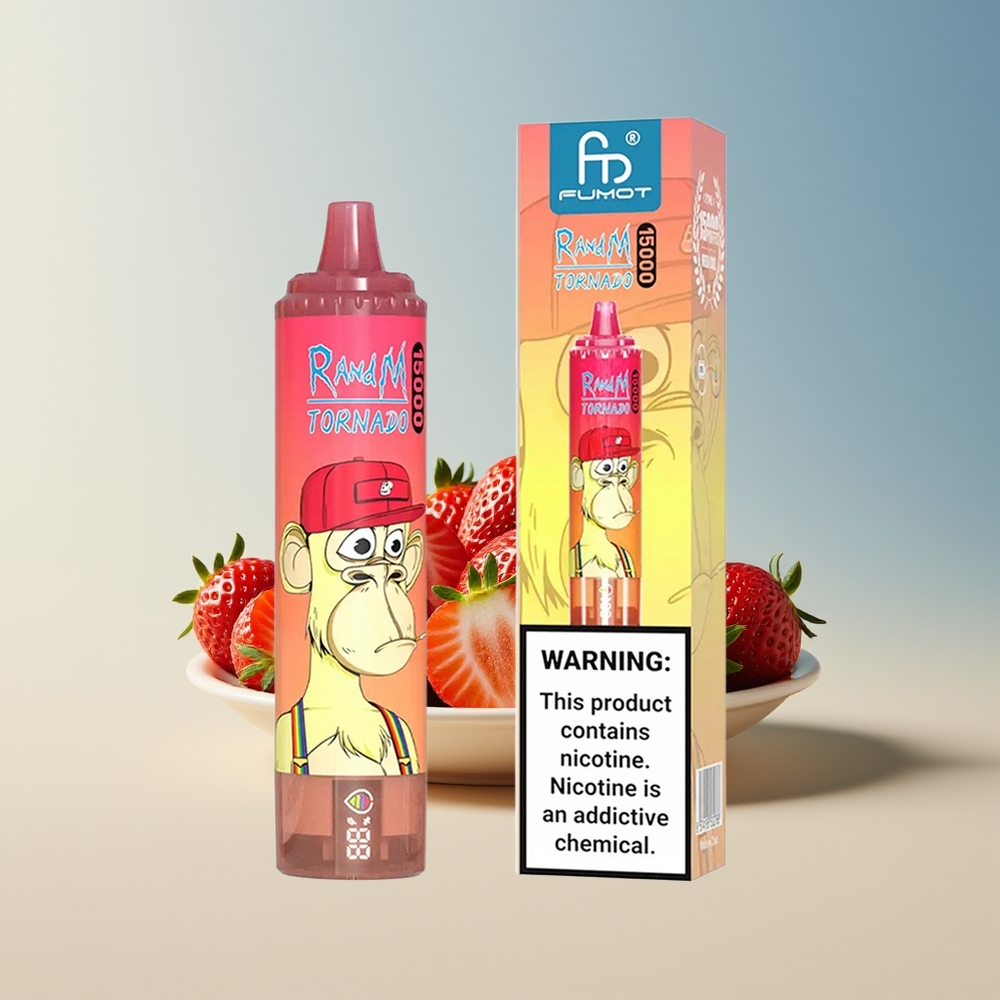 Veleprodaja Slovenija RandM Fumot Tornado 15000 Puffs 25ml Jagoda Rdeči Bik
