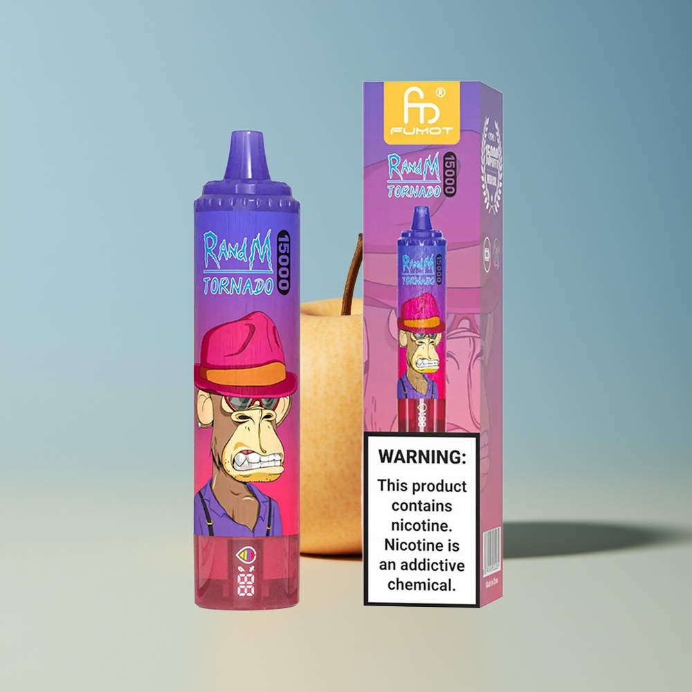 Veleprodaja Slovenija RandM Fumot Tornado 15000 Puffs 25ml Kislo Jabolko Mesh Coil Type-C LCD