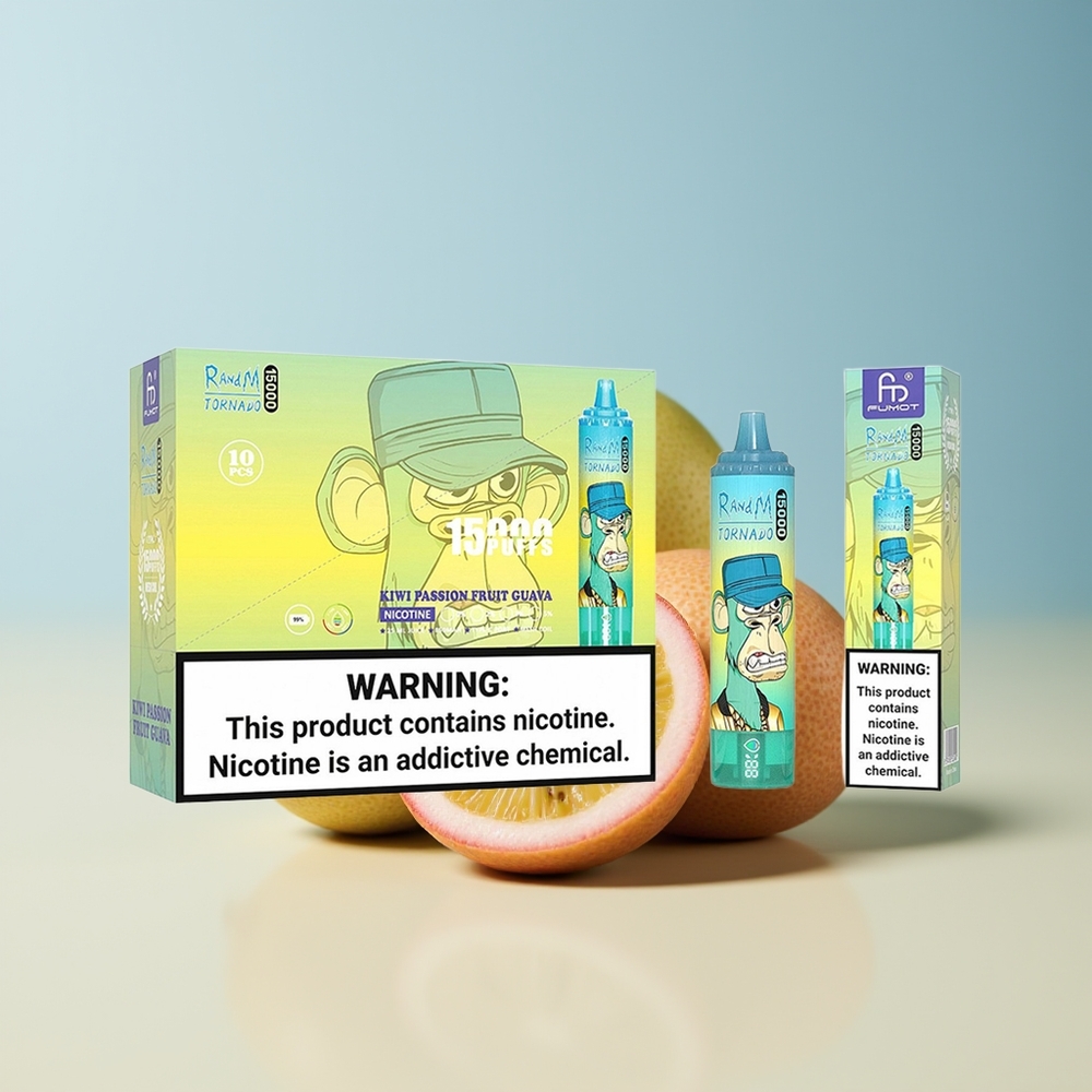 Veleprodaja Slovenija RandM Fumot Tornado 15000 Puffs 25ml Kivi Pasijonka Guava USB Type-C