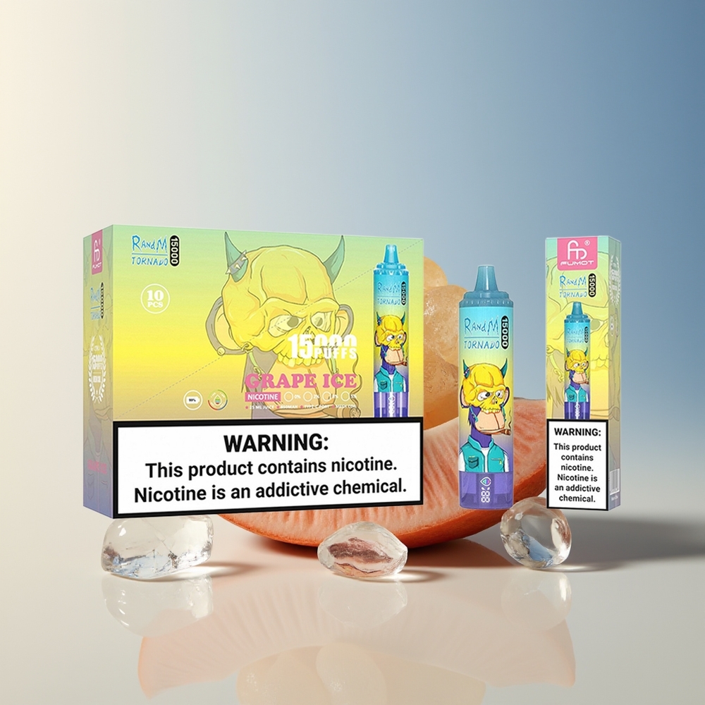 Veleprodaja Slovenija RandM Fumot Tornado 15000 Puffs 25ml Vape Grozdji Led