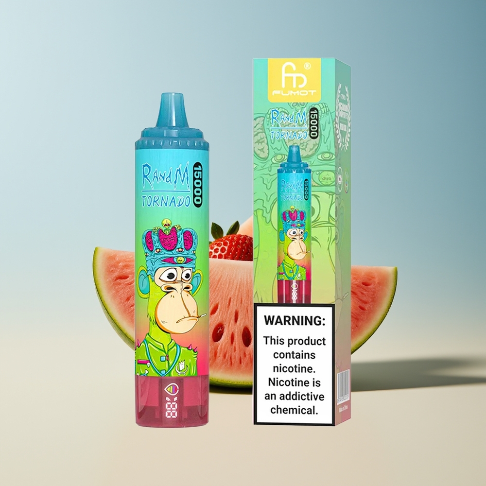 Veleprodaja Slovenija RandM Fumot Tornado 15000 Puffs 25ml Vape Jagoda Lubenica