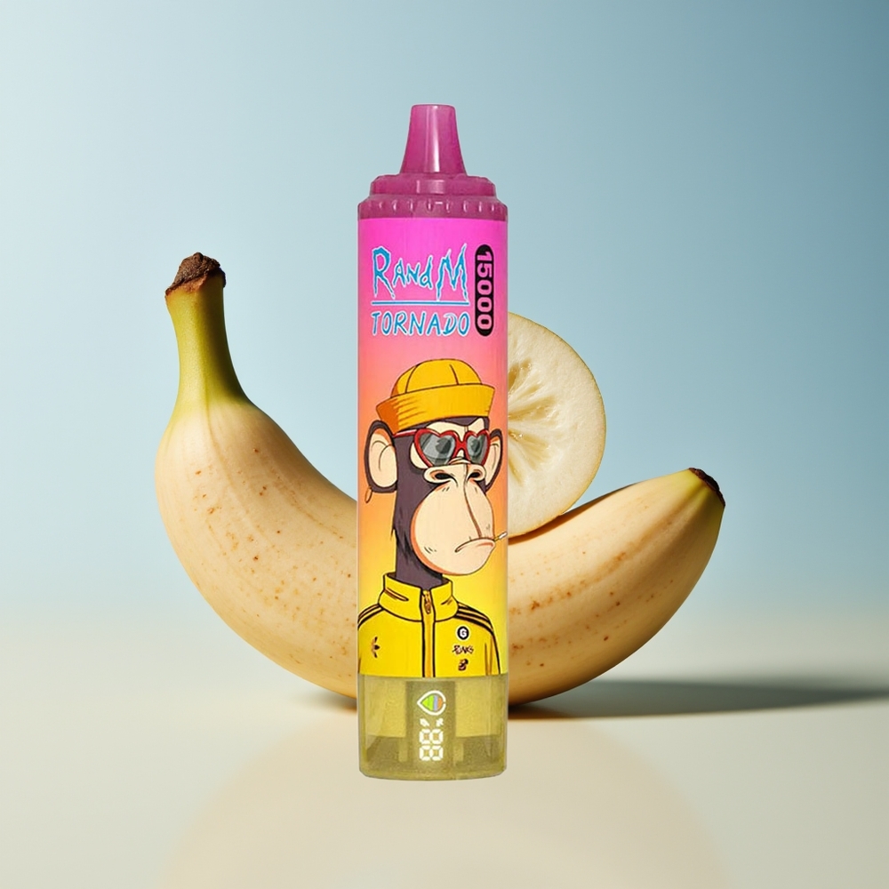 Veleprodaja Slovenija RandM Fumot Tornado 15000 Puffs Banan Leden Vape 25ml LCD