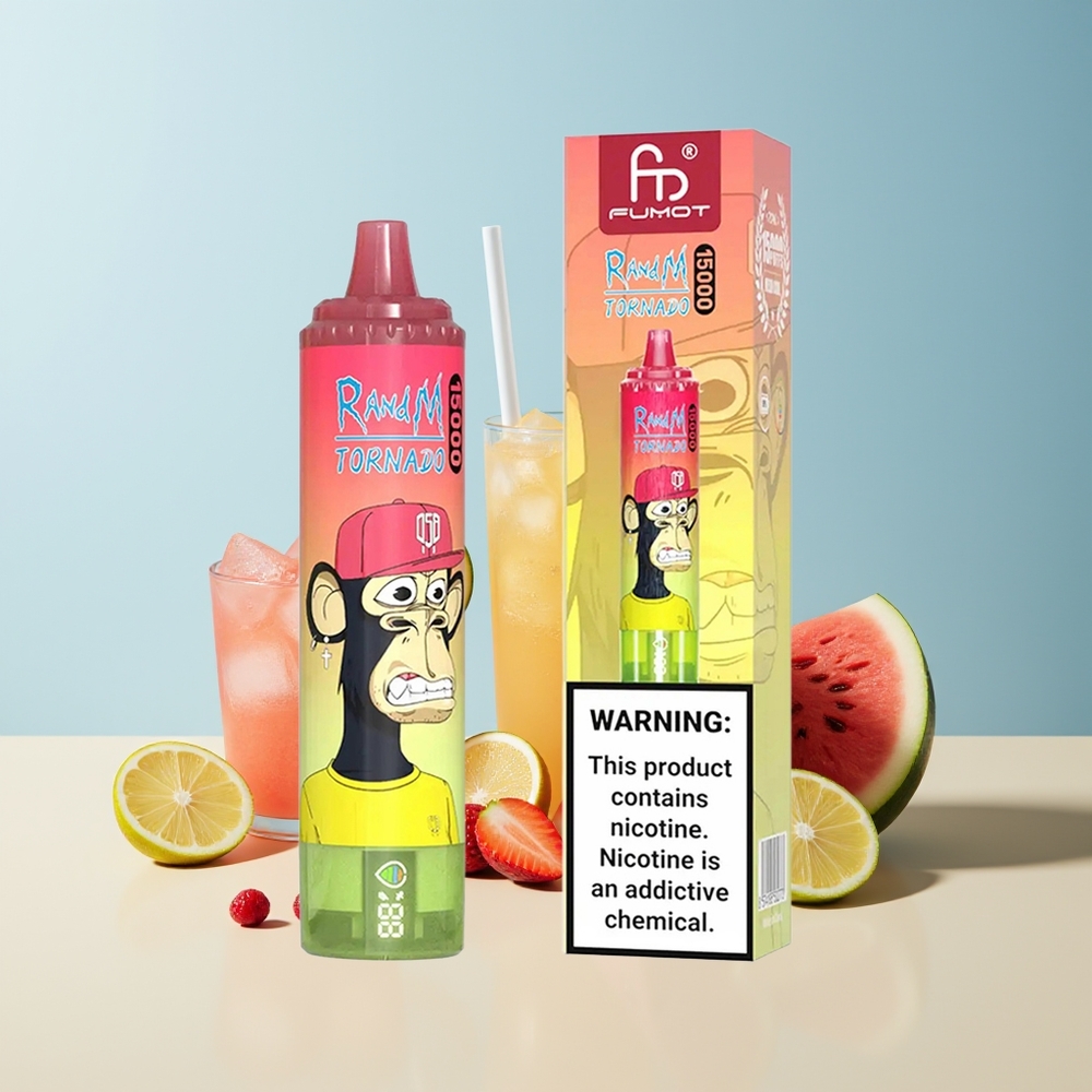 Veleprodaja Slovenija RandM Fumot Tornado 15000 Puffs Jagoda Lubenica Limonada 25ml 850mAh