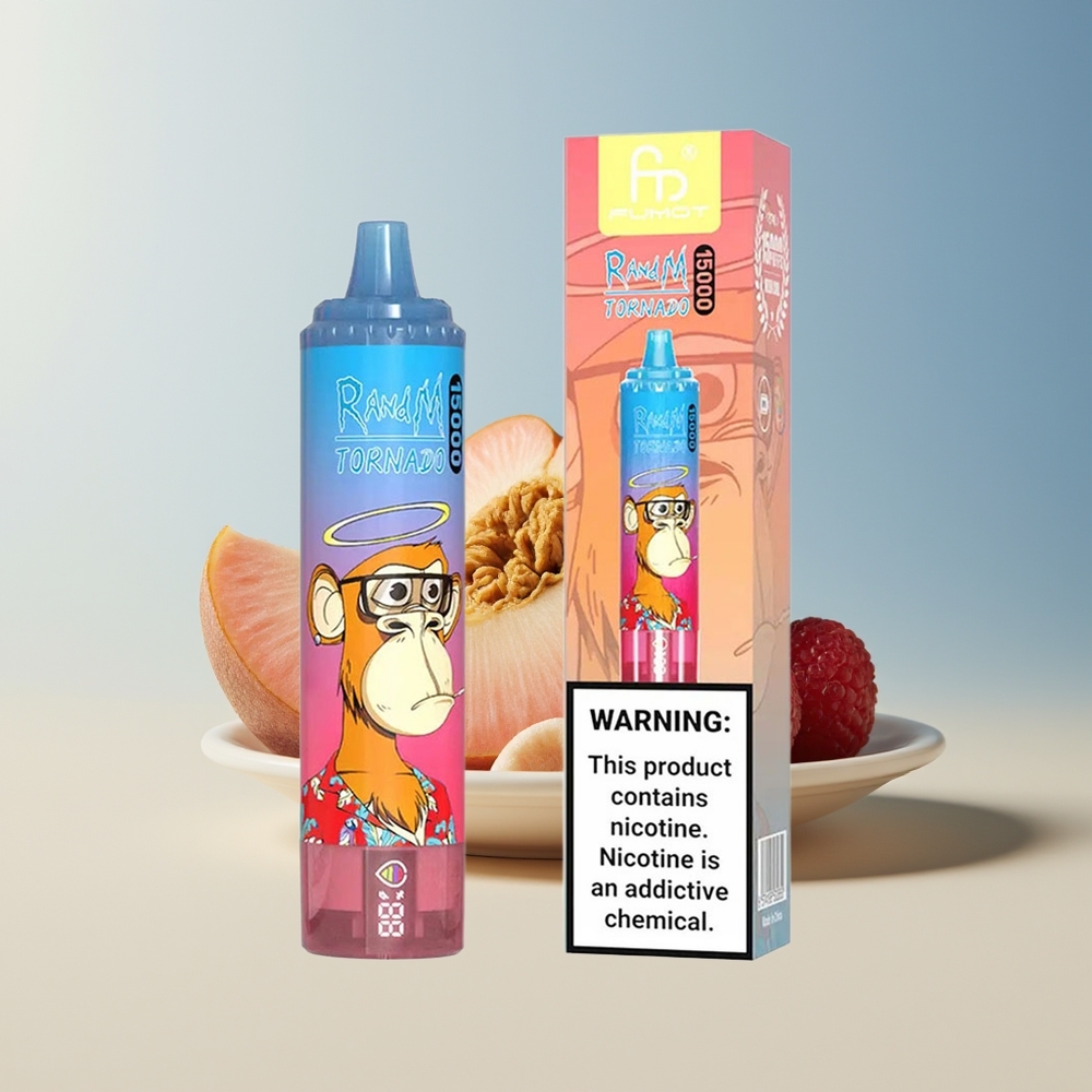 Veleprodaja Slovenija RandM Fumot Tornado 15000 Puffs Modra Malina Češnja LCD Type-C