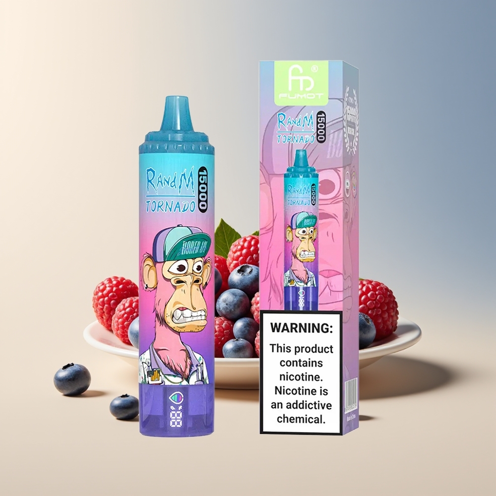 Veleprodaja Slovenija RandM Fumot Tornado 15000 Pufi Borovnica Malina LCD Tip-C
