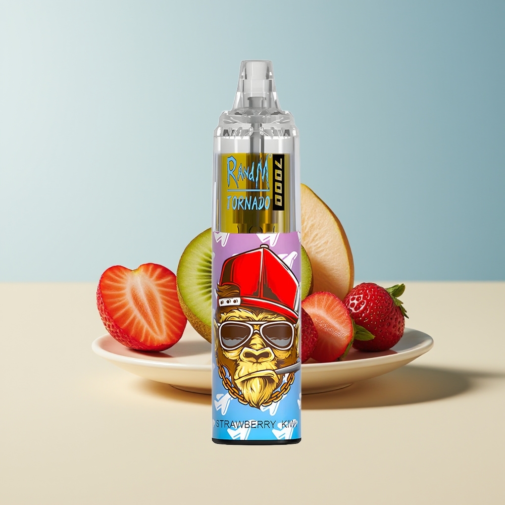 Veleprodaja Slovenija RandM Fumot Tornado 7000 Puffs 14ML E-liquid Jagoda Kivi