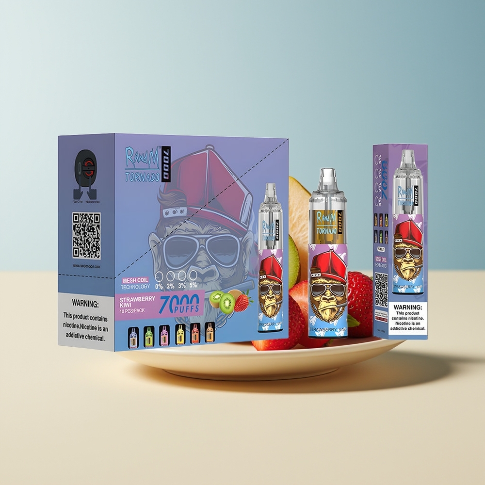 Veleprodaja Slovenija RandM Fumot Tornado 7000 Puffs 14ML E-liquid Jagoda Kivi