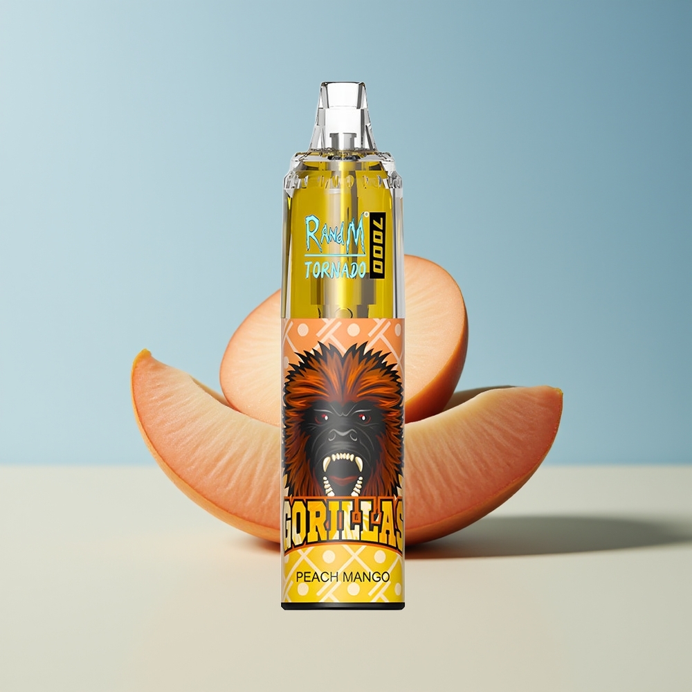 Veleprodaja Slovenija RandM Fumot Tornado 7000 Puffs Breskva Mango 14 ML E-tekočina RGB Light