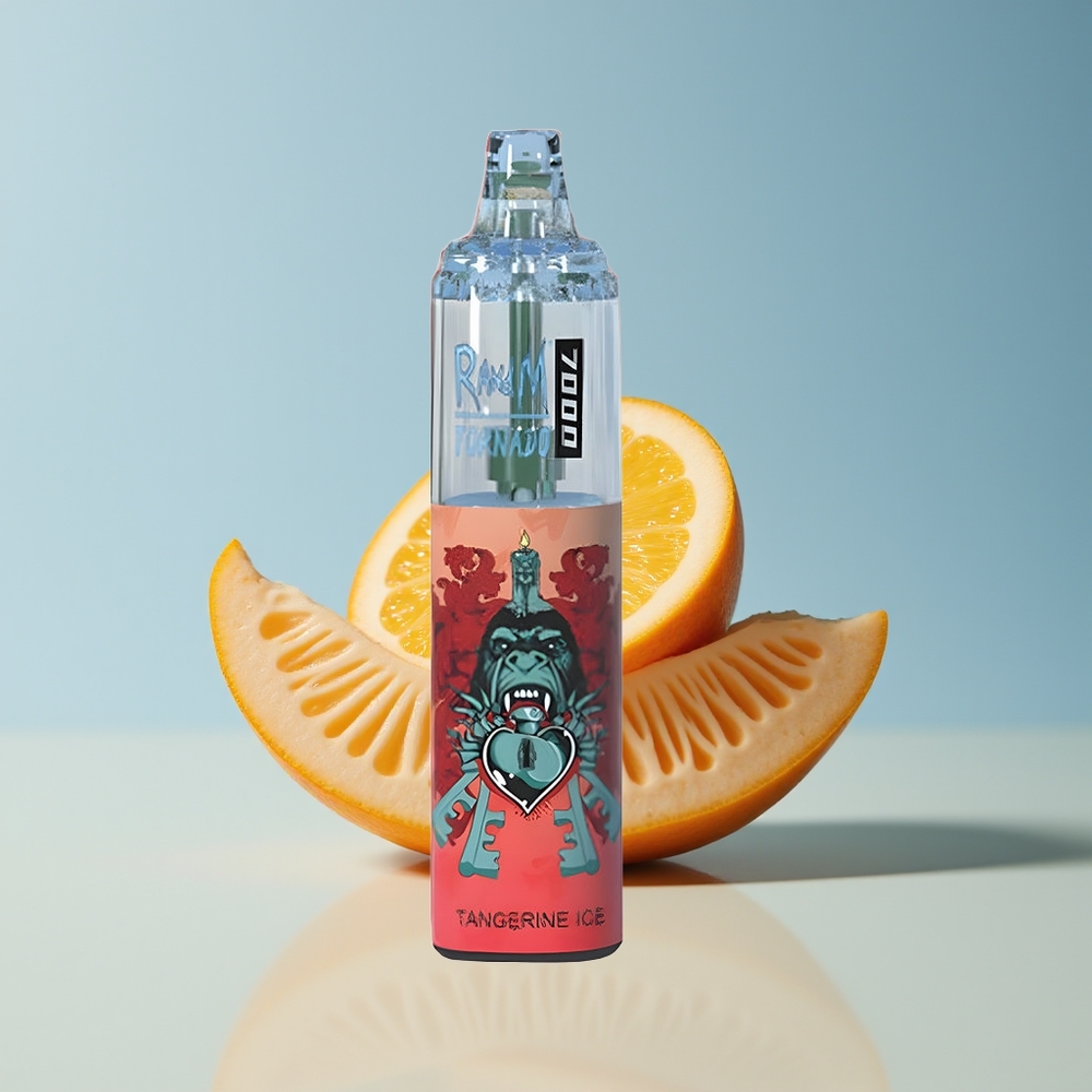 Veleprodaja Slovenija RandM Fumot Tornado 7000 Pufi Mandarina Led 14 ML E-tekočina Mesh Coil