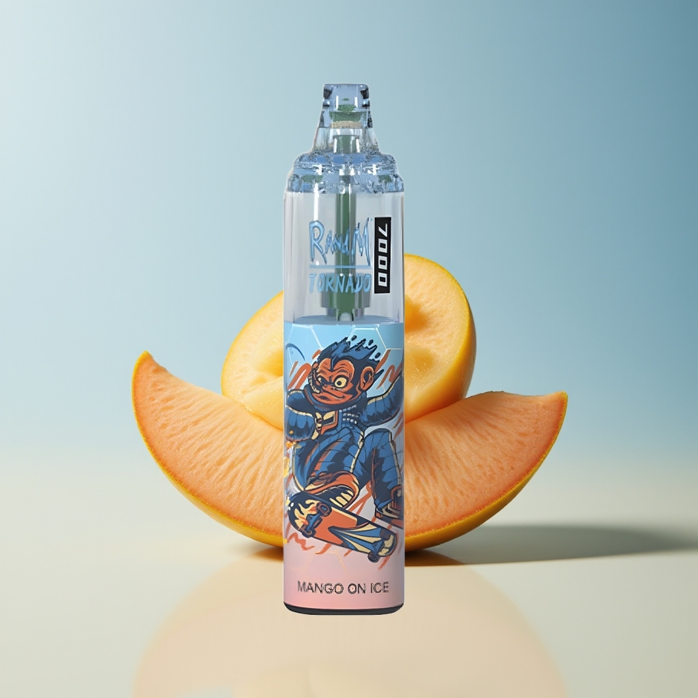 Veleprodaja Slovenija RandM Fumot Tornado 7000 Pufi Mango Na Ledu 14 ML E-tekočina Type-C Port
