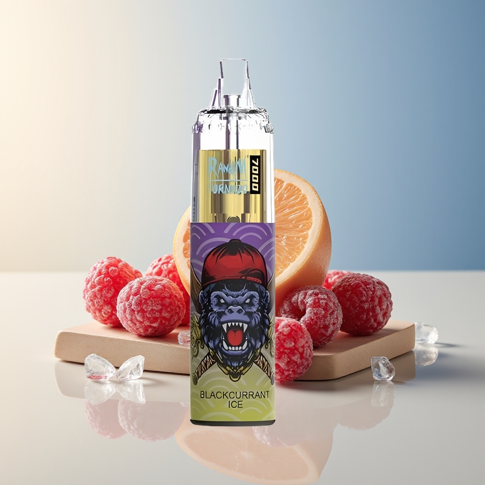 Veleprodaja Slovenija RandM Fumot Tornado 7000 Pufi Črni Ribez Led 14 Ml E-Tekočina Mesh Coil