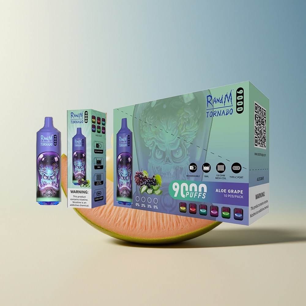 Veleprodaja Slovenija RandM Fumot Tornado 9000 Puffs Aloe Grozdje Mesh Coil