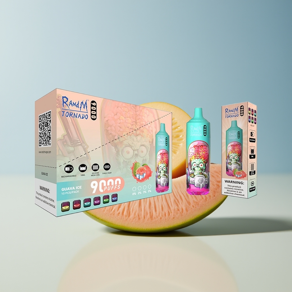 Veleprodaja Slovenija RandM Fumot Tornado 9000 Puffs Guava Ledena 18 mL Mesh Coil