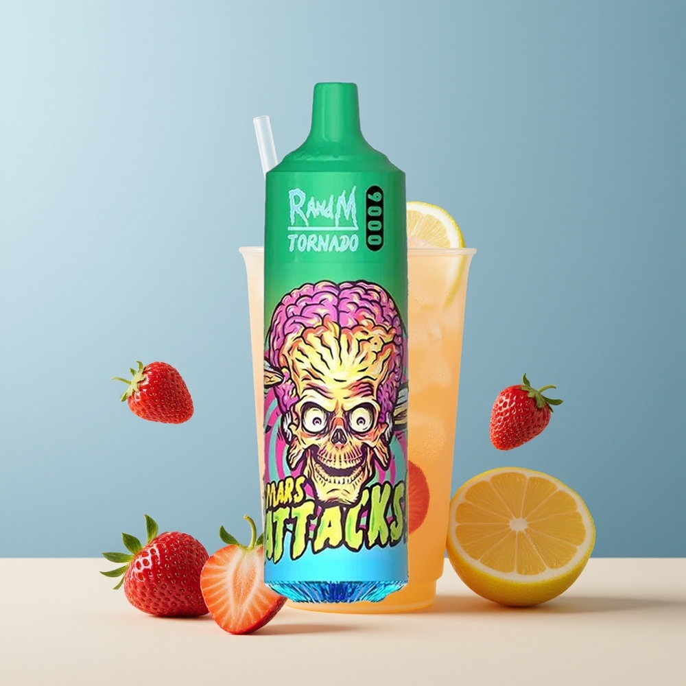 Veleprodaja Slovenija RandM Fumot Tornado 9000 Puffs Jagoda Limonada 850 mAh Mesh Coil