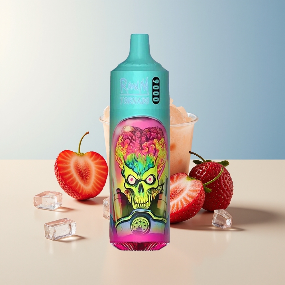 Veleprodaja Slovenija RandM Fumot Tornado 9000 Puffs Jagoda Malina Češnja Led Mesh Coil RGB Display