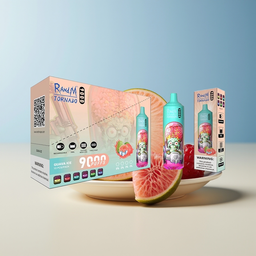 Veleprodaja Slovenija RandM Fumot Tornado 9000 Puffs Modra Kisla Malina 18 mL Mesh Coil