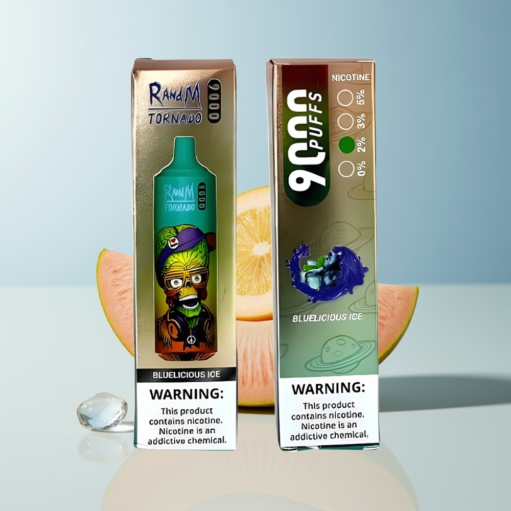 Veleprodaja Slovenija RandM Fumot Tornado 9000 Puffs Modra Sladoled Bluelicious Ice RGB Display