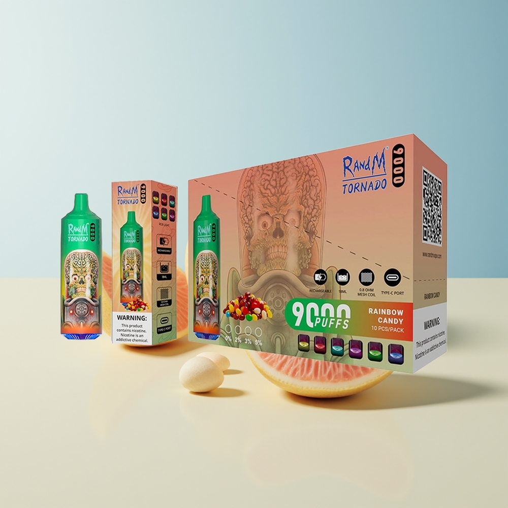 Veleprodaja Slovenija RandM Fumot Tornado 9000 Puffs Mrežna Tuljava Rainbow Candy