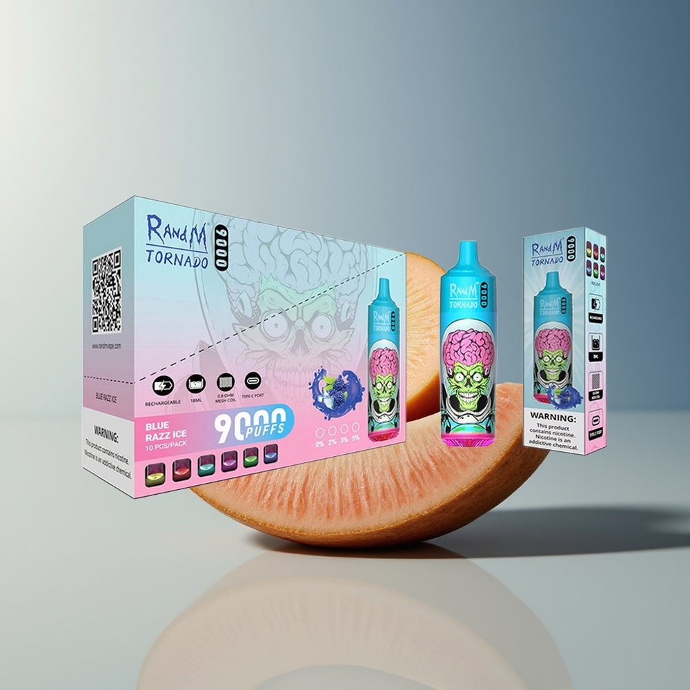 Veleprodaja Slovenija RandM Fumot Tornado 9000 Puffs Črni Zmaj Led 850 mAh