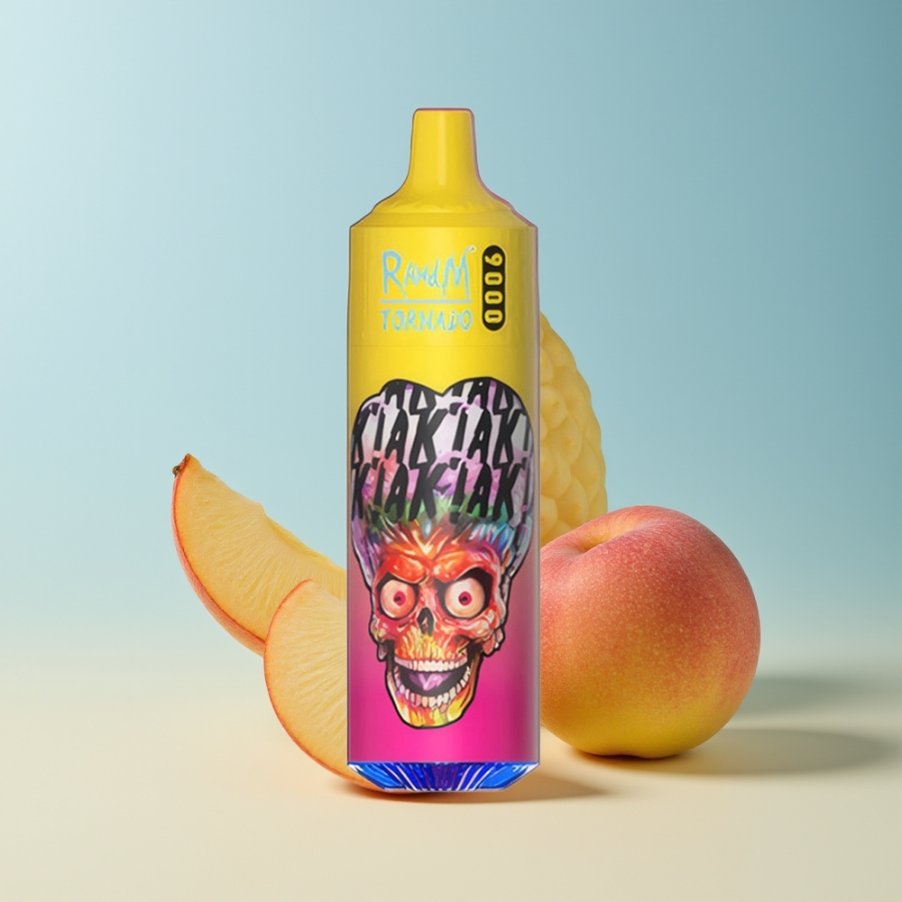 Veleprodaja Slovenija RandM Fumot Tornado 9000 Pufi Brezapna Mešanica Breskva Mango Ananas RGB Display