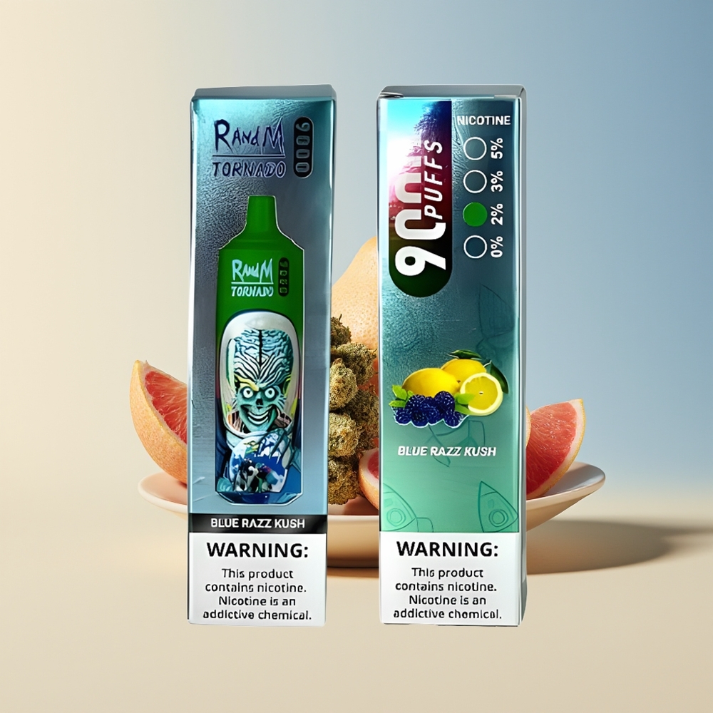 Veleprodaja Slovenija RandM Fumot Tornado 9000 Pufi Modra Malina Kush RGB Display