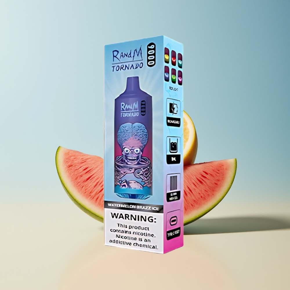 Veleprodaja Slovenija RandM Fumot Tornado 9000 Pufi Sladkorna Lubenica Brazz Led Mesh Coil