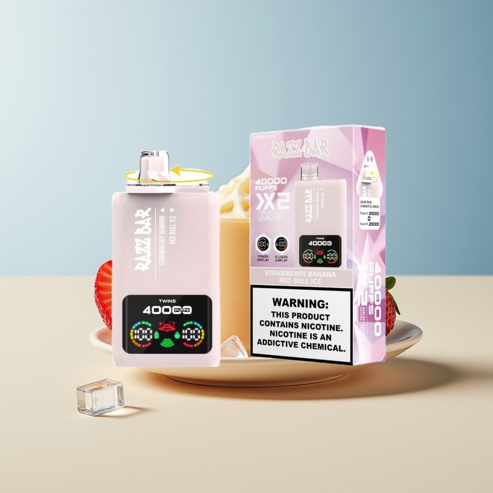Veleprodaja Slovenija Razz Bar 40000 Puffs 2 Nikotin Strawberry Banana - Red Bull Ice