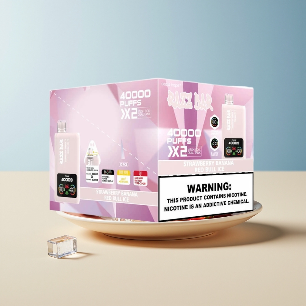 Veleprodaja Slovenija Razz Bar 40000 Puffs 2 Nikotin Strawberry Banana - Red Bull Ice