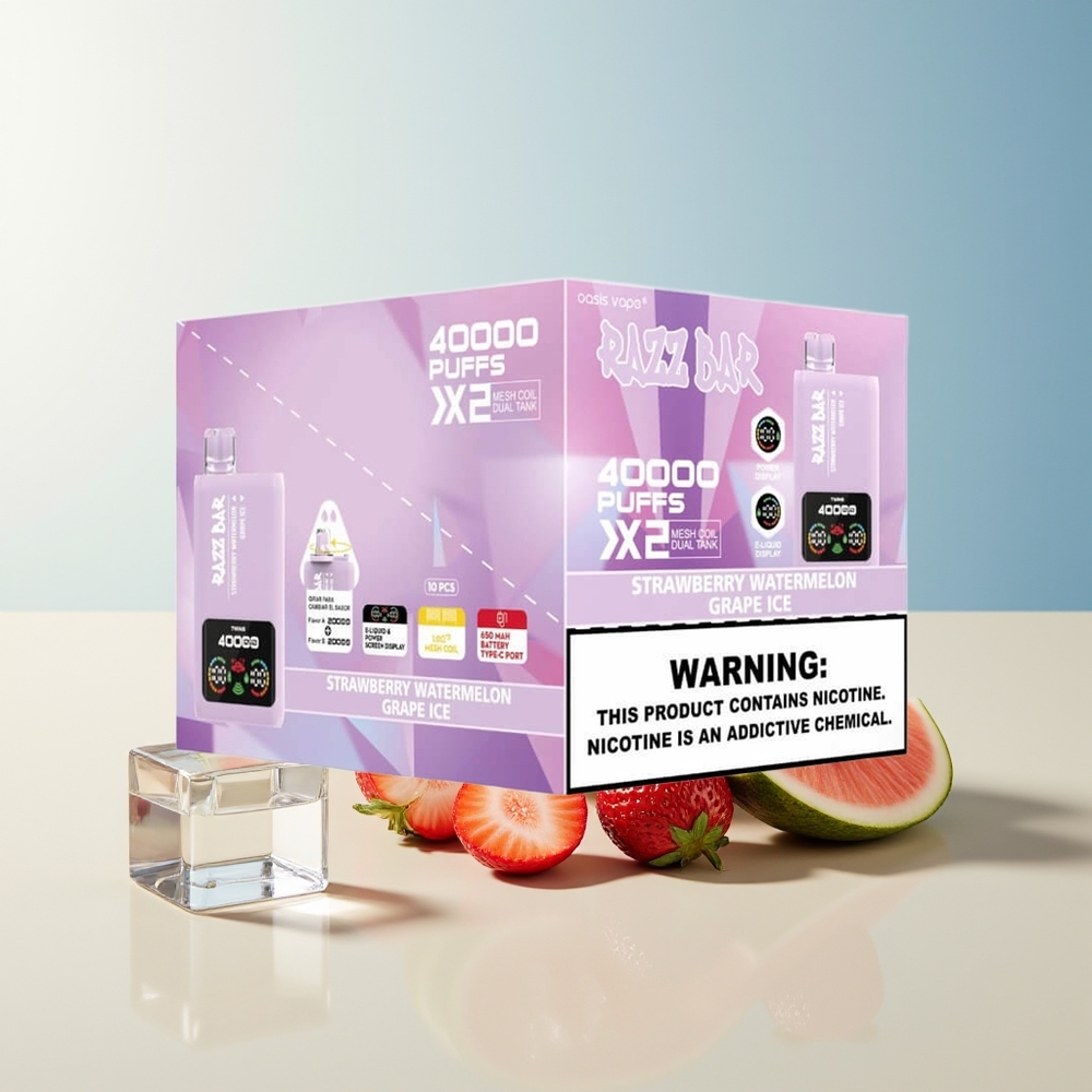 Veleprodaja Slovenija Razz Bar 40000 Puffs Vape 40000 Puffs 5 Nicotine Content Jagoda Lubenika - Ledena Grozdja