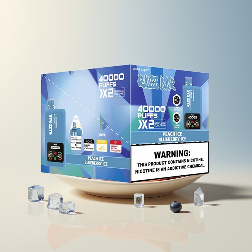 Veleprodaja Slovenija Razz Bar 40000 Puffs Vape Breskev Led - Borovnica Led 650mAh Type-C
