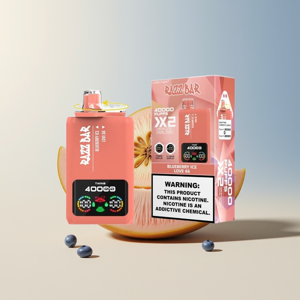 Veleprodaja Slovenija Razz Bar 40000 Pufi Vape Borovnica Led 10Ohm 2 Mesh Coil 650 Mah - Love 66