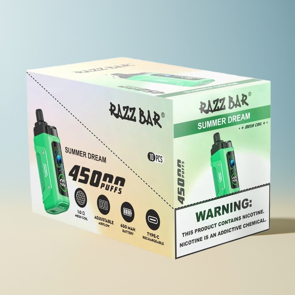 Veleprodaja Slovenija Razz Bar 45000 Puffov Vape Poletna Sanja 20 mg/ml Nikotina Type-C Polnjenje