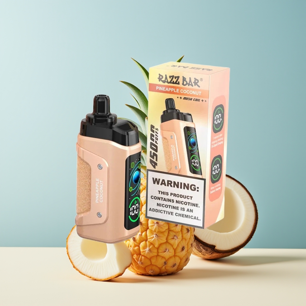 Veleprodaja Slovenija Razz Bar 45000 Puffs Enkratna Vapa Ananas Kokos Mesh Coil Type-C