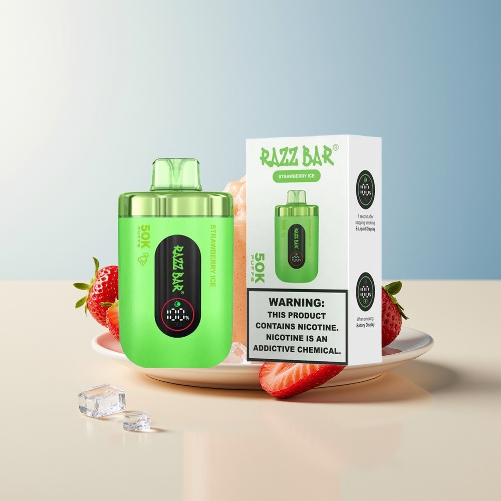 Veleprodaja Slovenija Razz Bar 50K Puffs 2 Nikotina Dispozabilna Vapa Jagoda Led