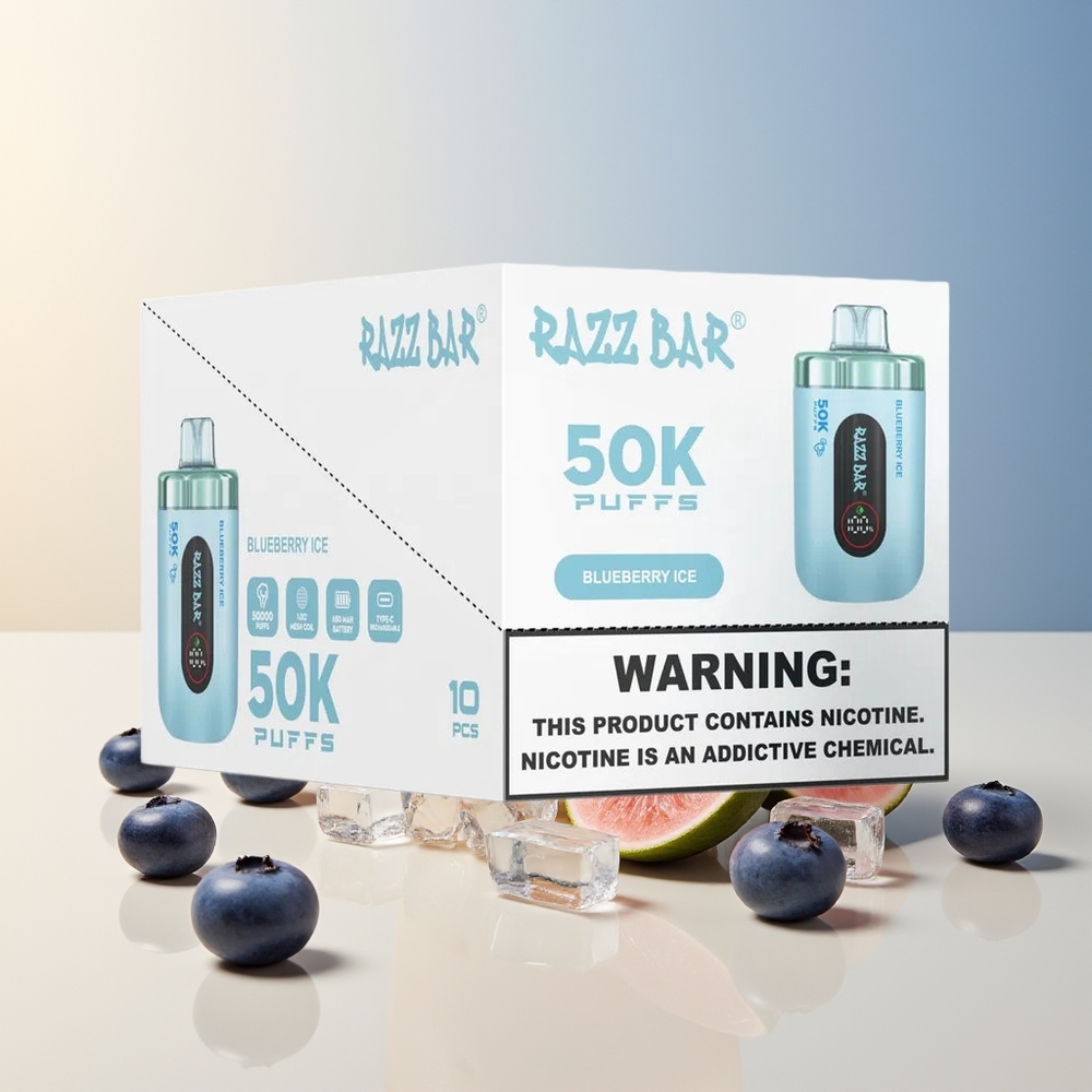 Veleprodaja Slovenija Razz Bar 50K Puffs Mehanski Obroč Borovnica Led
