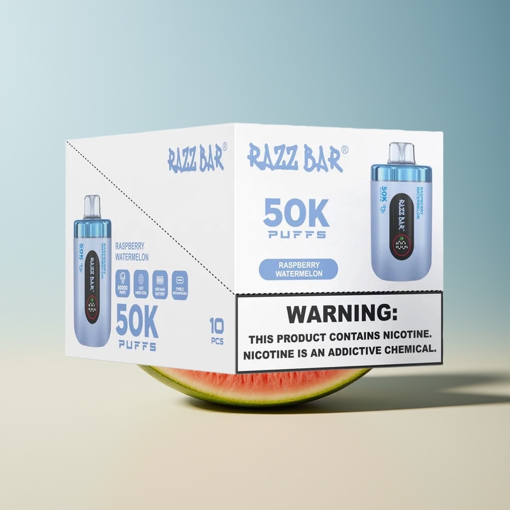 Veleprodaja Slovenija Razz Bar 50K Puffs Mehursko Lubenica 10 Ohm Mesh Coil