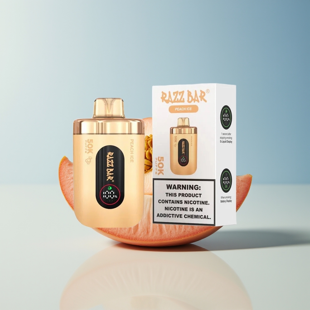 Veleprodaja Slovenija Razz Bar 50K Puffs Peach Ice 10 Ohm Mesh 2 Nicotine