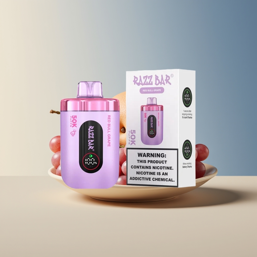 Veleprodaja Slovenija Razz Bar 50K Puffs Red Bull Grozdje 10 Ohm Mesh 2 Nicotine