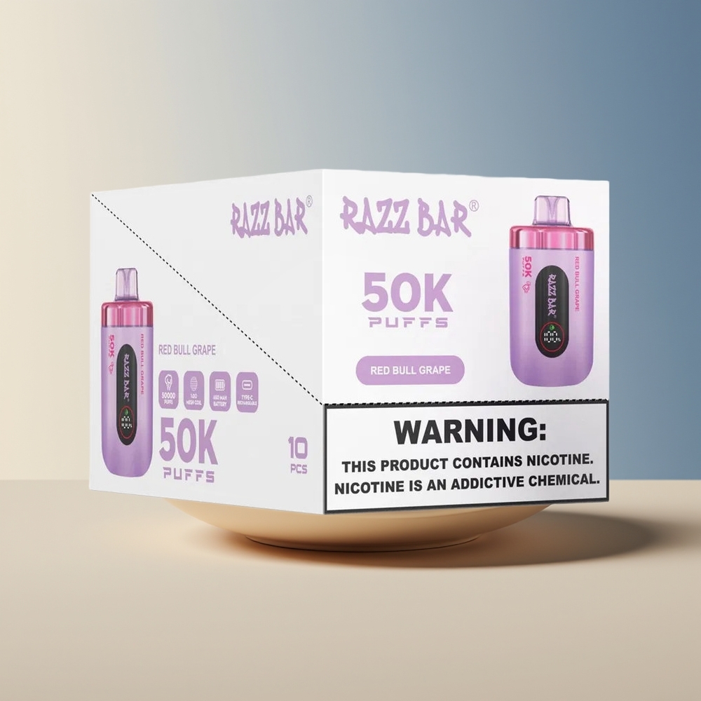 Veleprodaja Slovenija Razz Bar 50K Puffs Red Bull Grozdje 10 Ohm Mesh 2 Nicotine